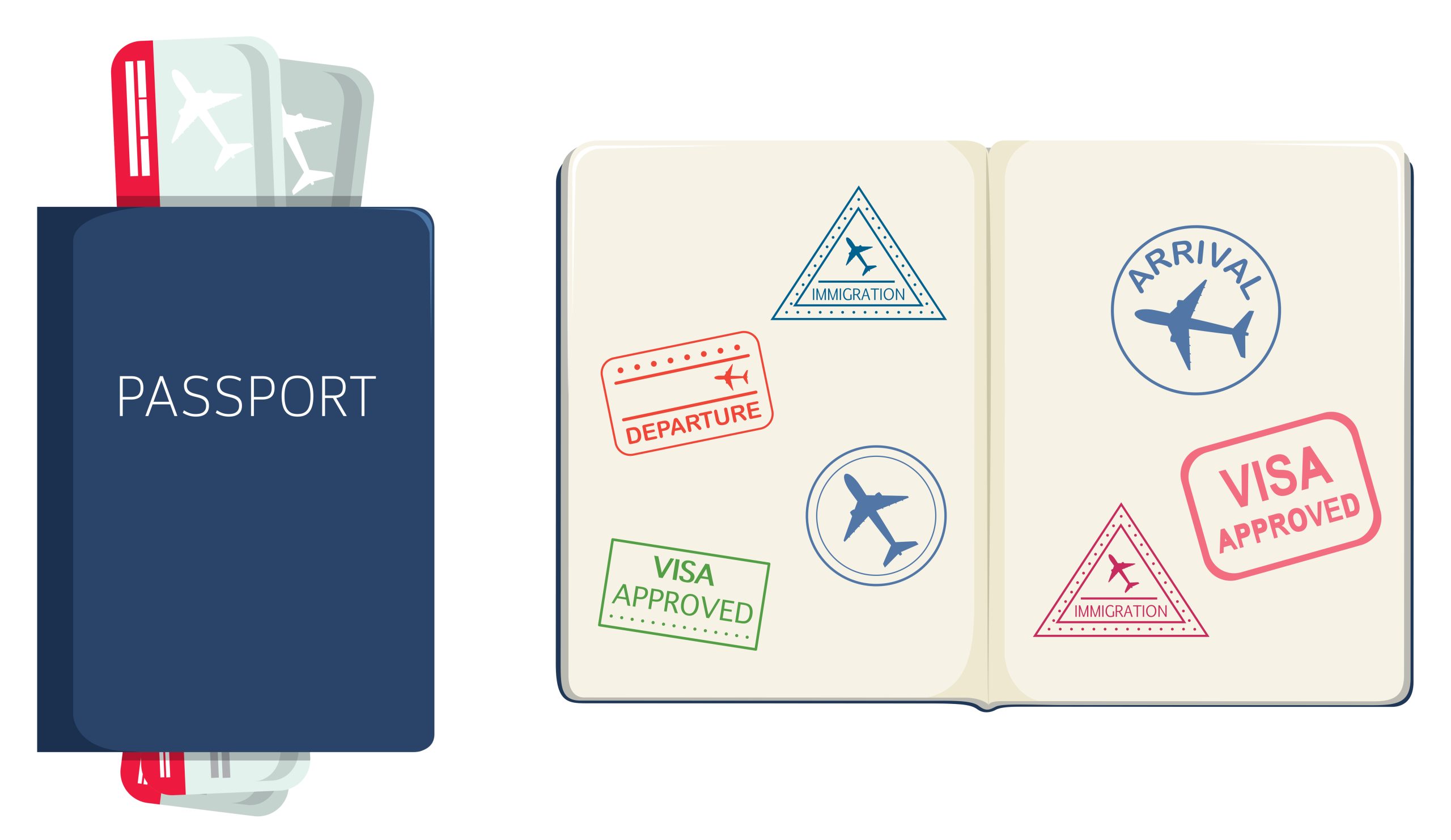 Passport on white background illustration
